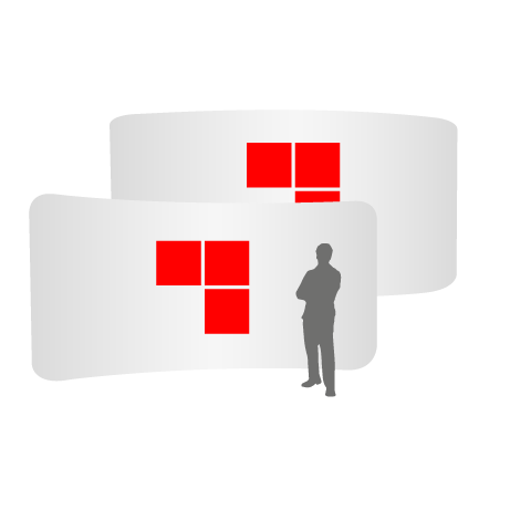 Textilwand ALU | 600er gebogen | beidseitig bedruckt