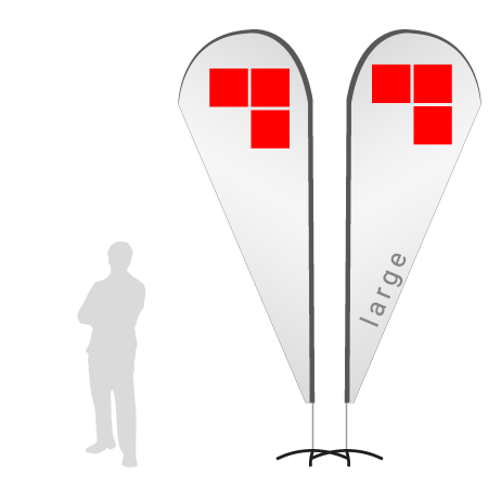 Beachflag Drop | Large (350 cm) | beidseitig bedruckt