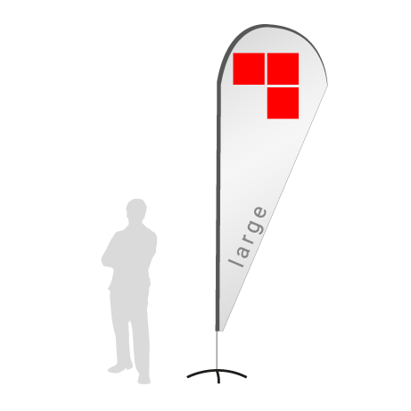 Beachflag Drop | Large (350 cm) | einseitig bedruckt