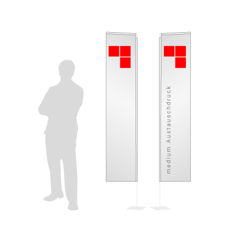 Beachflag Rechteck Austauschdruck | Medium (290 cm) | beidseitig bedruckt